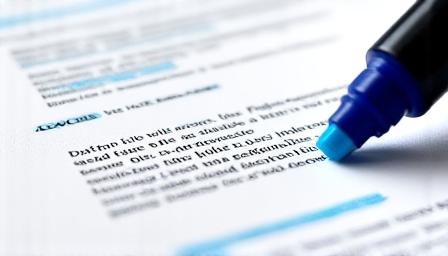 Close-up of a legal document highlighting important clauses